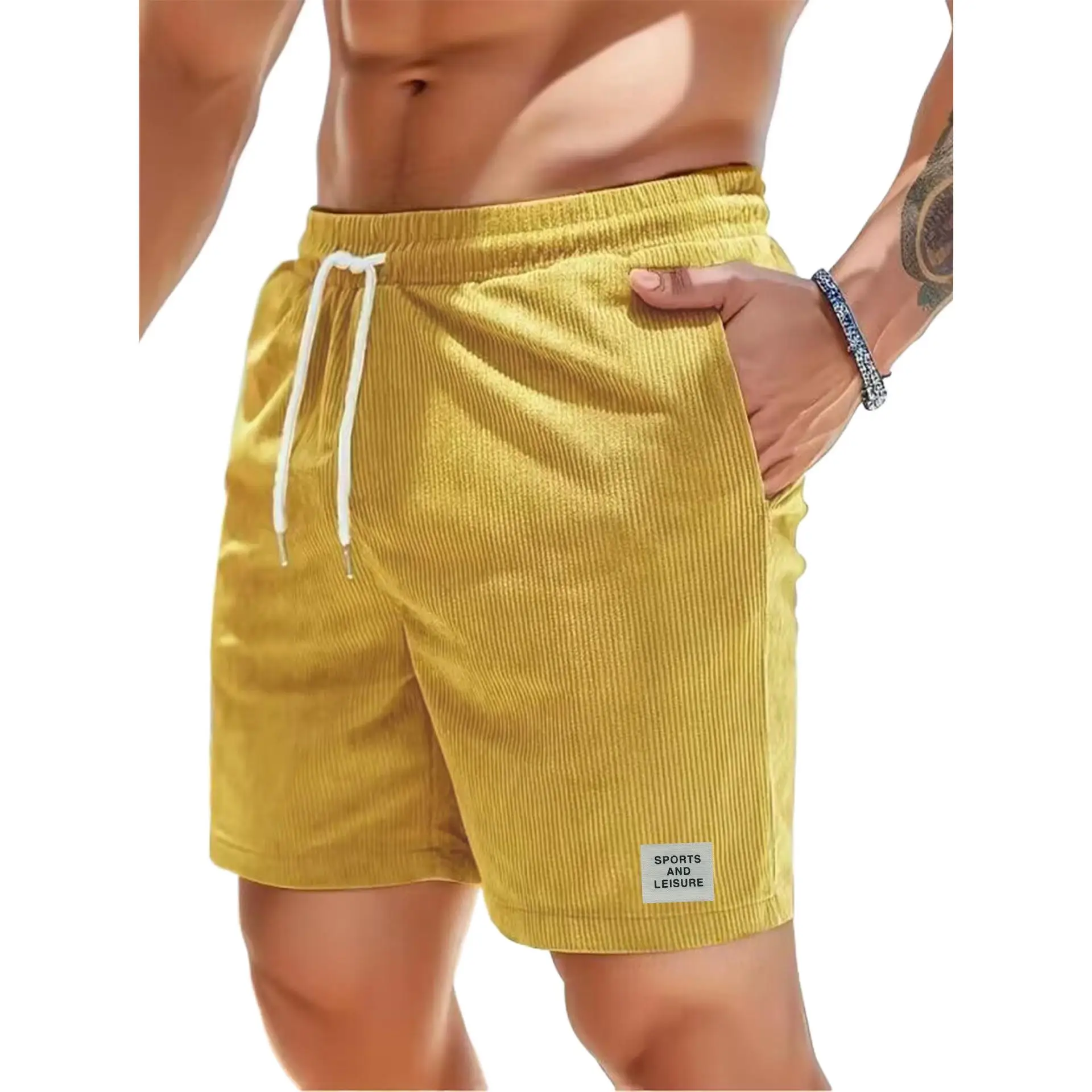 Corduroy Sporty Running Shorts for Men