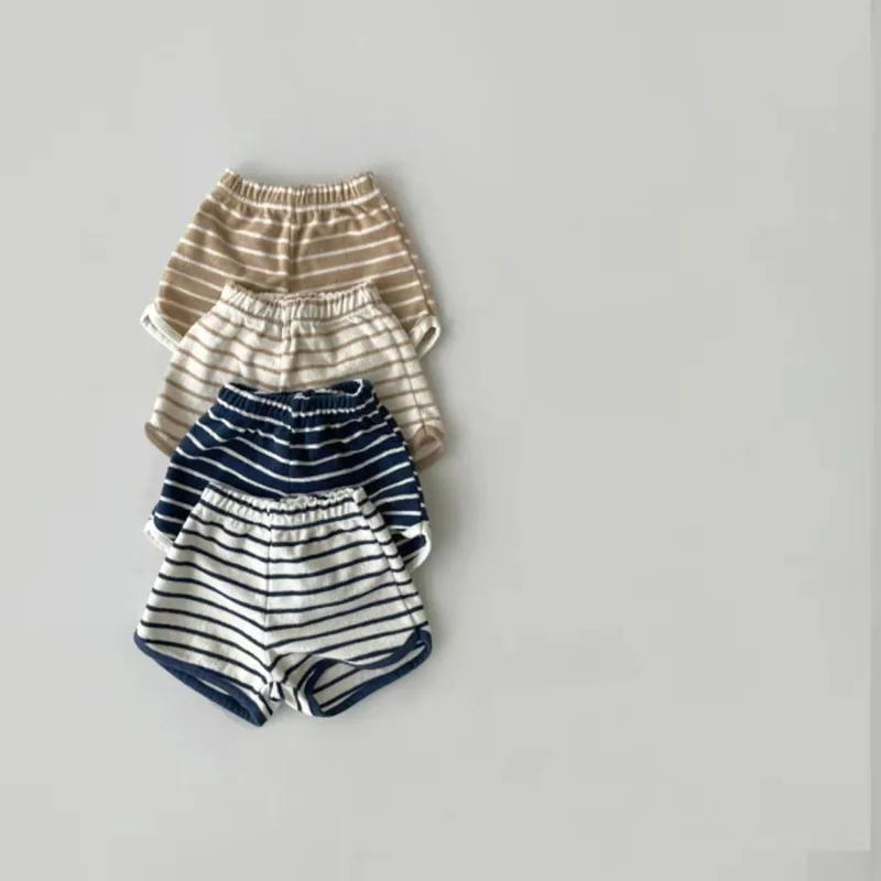 Summer New Baby Plaid Shorts Cotton Breathable Kids Casual Shorts Fashion Girls Striped Pants Comfortable Baby Boy
