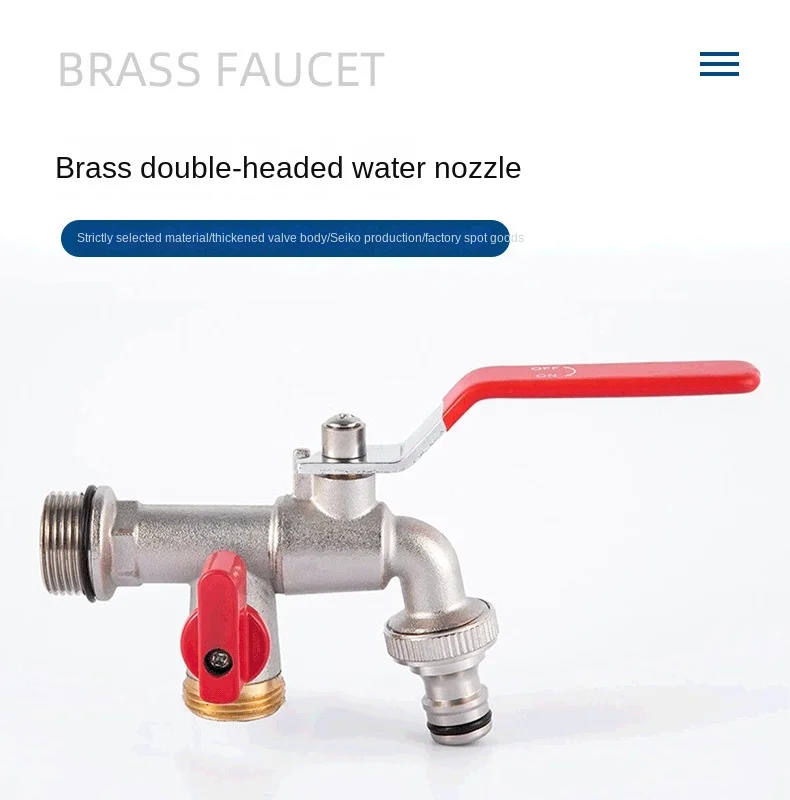 Grifo Doble Manguera Grifo De Jardín Negro De Cobre Doble Salida