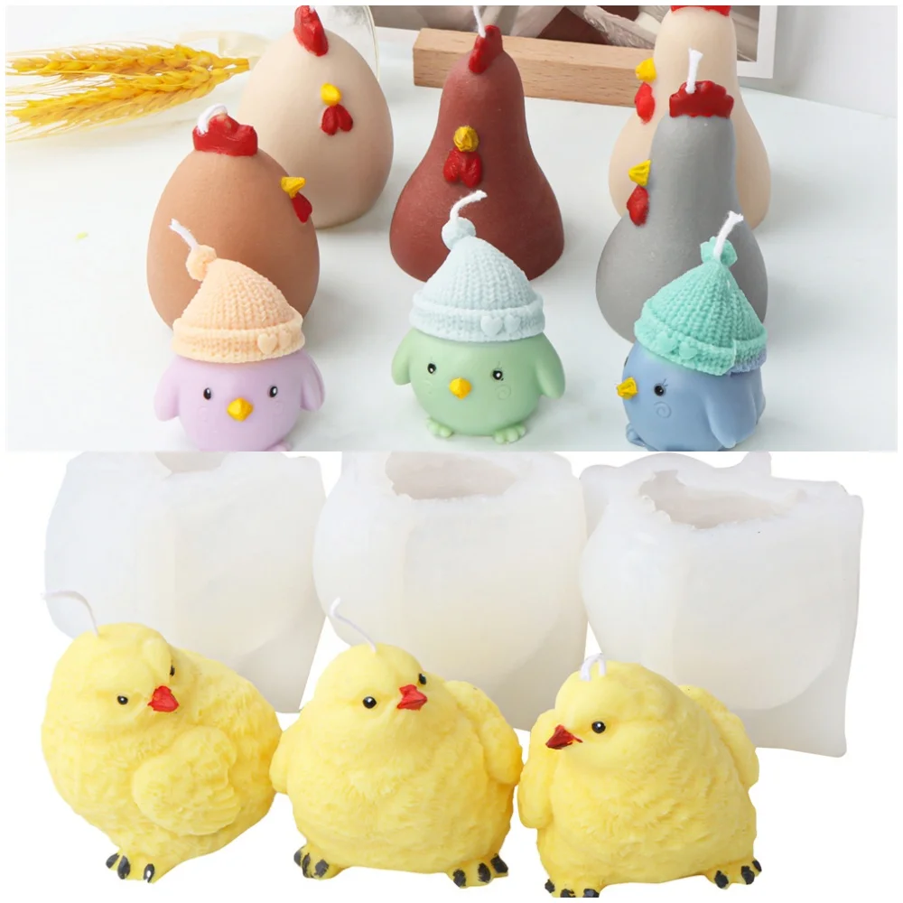 Candle DIY Mold Rooster Egg Resin Clay Craft Making Tool Animal Soap Mold 3D Mini Chick For silicone mold,silicone candle mold,aromatherapy candle mold,silicone candle molds,candle mold