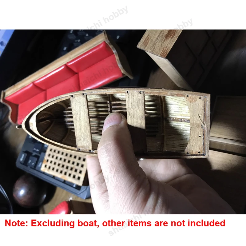 Lifeboat Wooden Boat Toys 138mm 208mm Canoe Life Raft Mould DIY Handmade Wood Ships Accessories Model 3