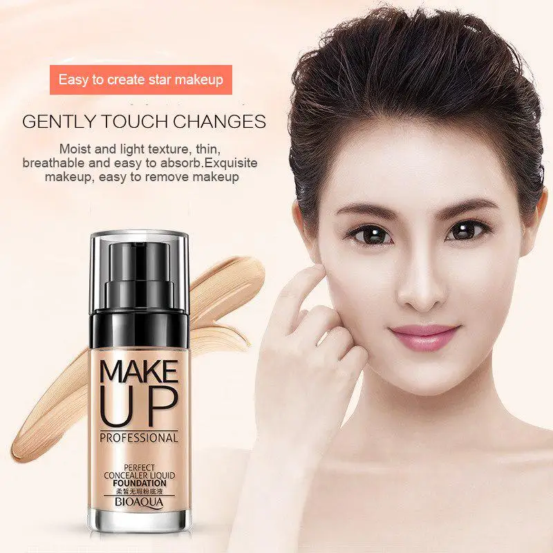 Face Base Liquid Foundation Makeup Waterproof Concealer Whitening BB Cream Cosmetics
