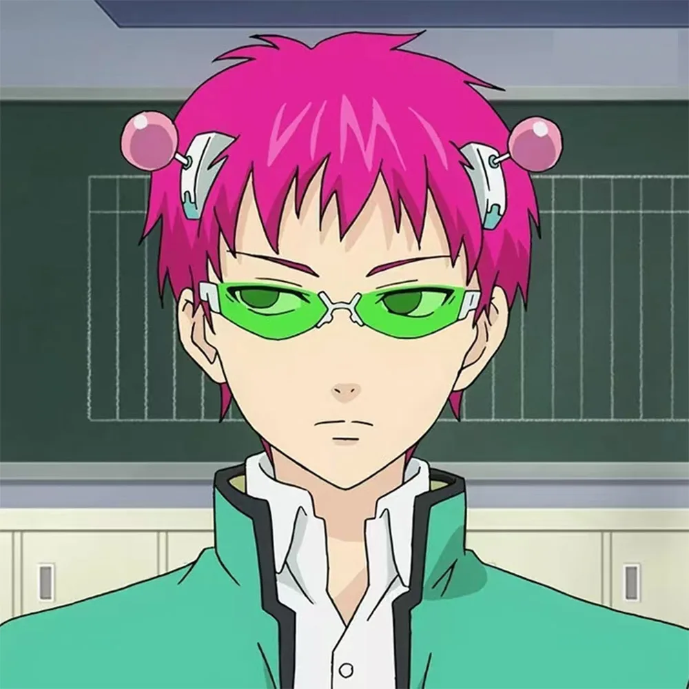Anime The Disastrous Life Of Saiki K. Cosplay Props Saiki Kusuo Hair Clip With Glasses Green Lens Sunglasses Costume Accessories
