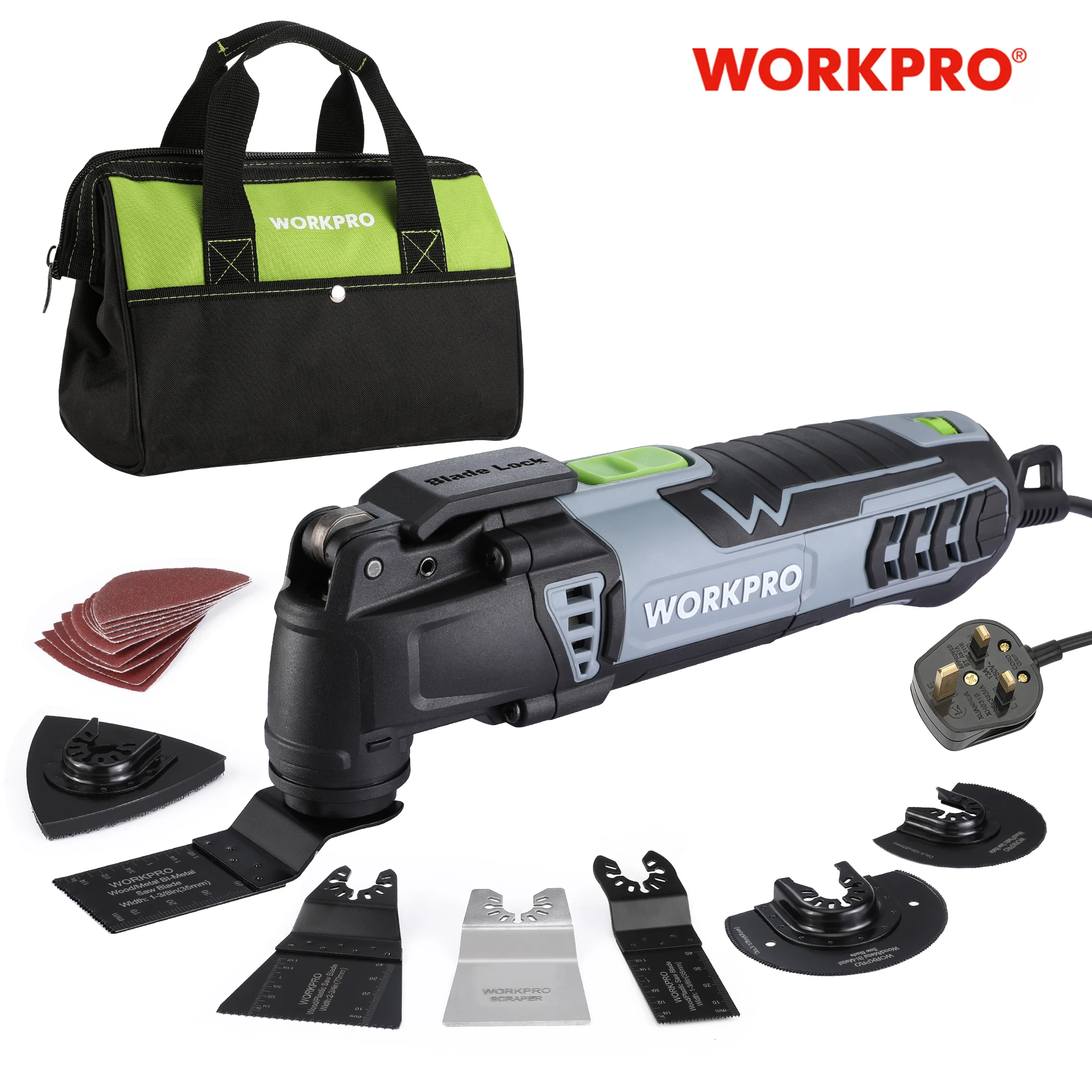 WORKPRO-6 용변분해제 용변 분해제 용변분해제 카라반 단 속도 진동 톱 300W, 멀티 툴 키트, 퀵 체인지 블레이드가 ...