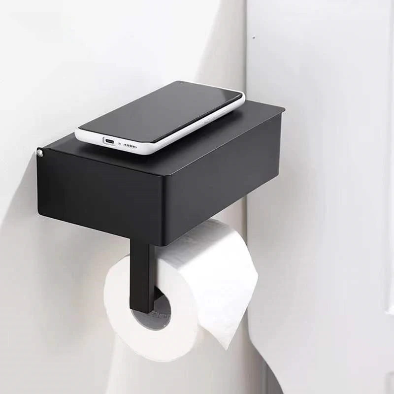 Toilet Roll Paper Holder Stand Home Storage Shelf Racks Wall Tissue Hanger  WC Phone Tray Gun Gray Aluminum Bathroom Accessories - AliExpress