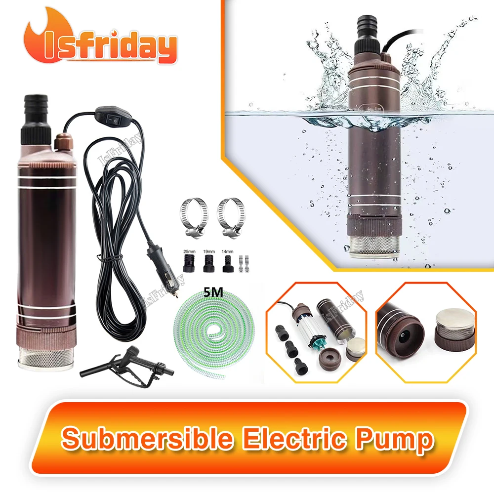 150W 12V Portable DC Submersible Electric Pump Diesel Fuel Delivery Water Sewage Suction Transfer Electric Pump 45L/Min