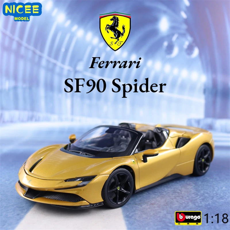 

Bburago 1:18 Ferrari SF90 Spider convertible Sports car Diecast Car Metal Alloy Model Car kids toys collection gifts B792