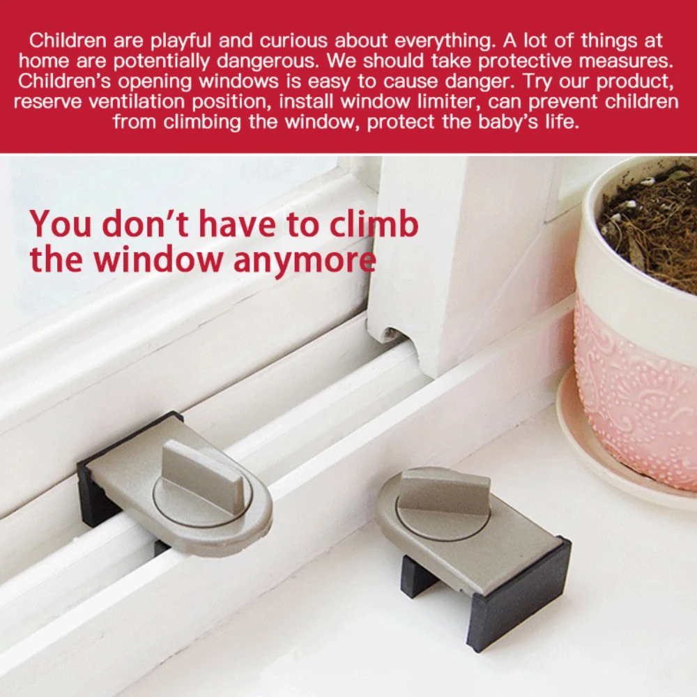 Sliding Door Window Lock Sliding Sash Stopper Cabinet Locks Straps Door Restrictor Security Anti-theft Lock Baby Kid Safety