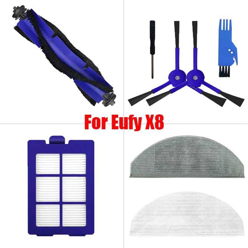 Main Brush Side Brush Replacement For Eufy Robovac X8 Hybrid Robovac X8
