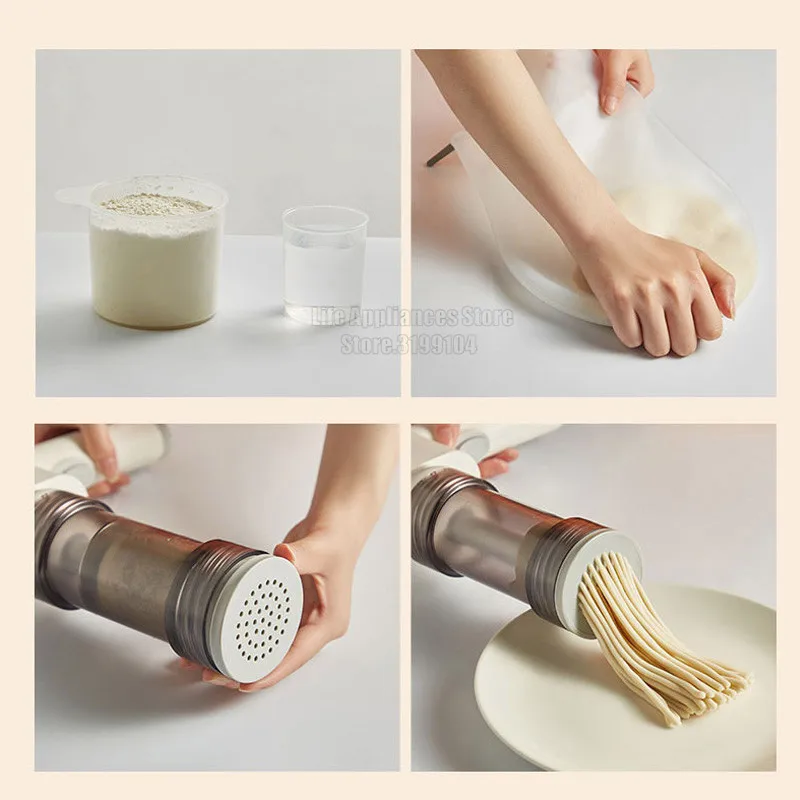 Joyoung Handheld Noodles Maker Portable Noodle Pasta Pressing Machine Rechargeable With 3 Molds Kitchen Tool M2-DS75