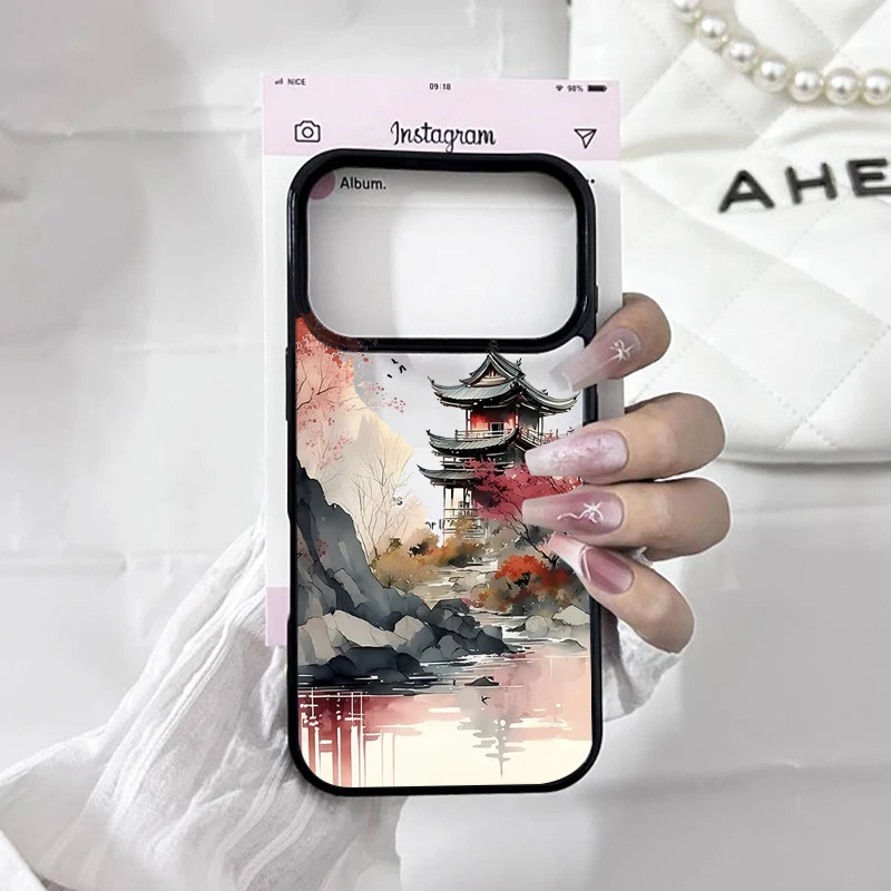 Japanese Landscape Clear Phone Case - Transparent Acrylic Cover Shell