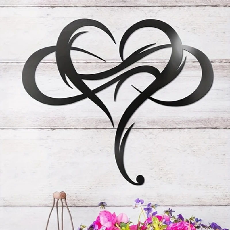 

Unique Infinity Heart Metal Wall Decor Perfect for Home Bedroom Living Room Wedding Steel Art Geometric Set Cut Out Love Shape