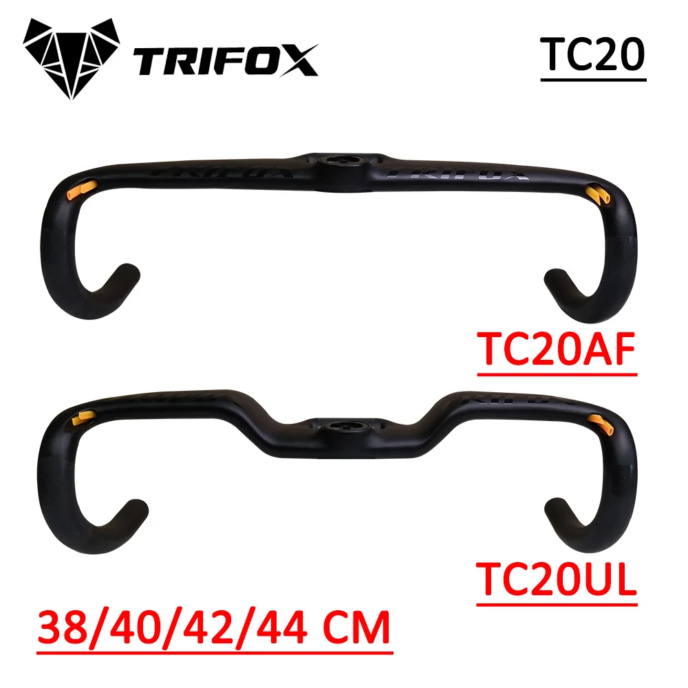 

TRIFOX Road Bike Handlebar Carbon Fiber Aero Bicycle Handlebar TC20 Garmin Bryton Suitable Aerofoil & Uplift Size 38/40/42/44cm Available 31.8mm Drop 91.6mm Reach 80.3mm