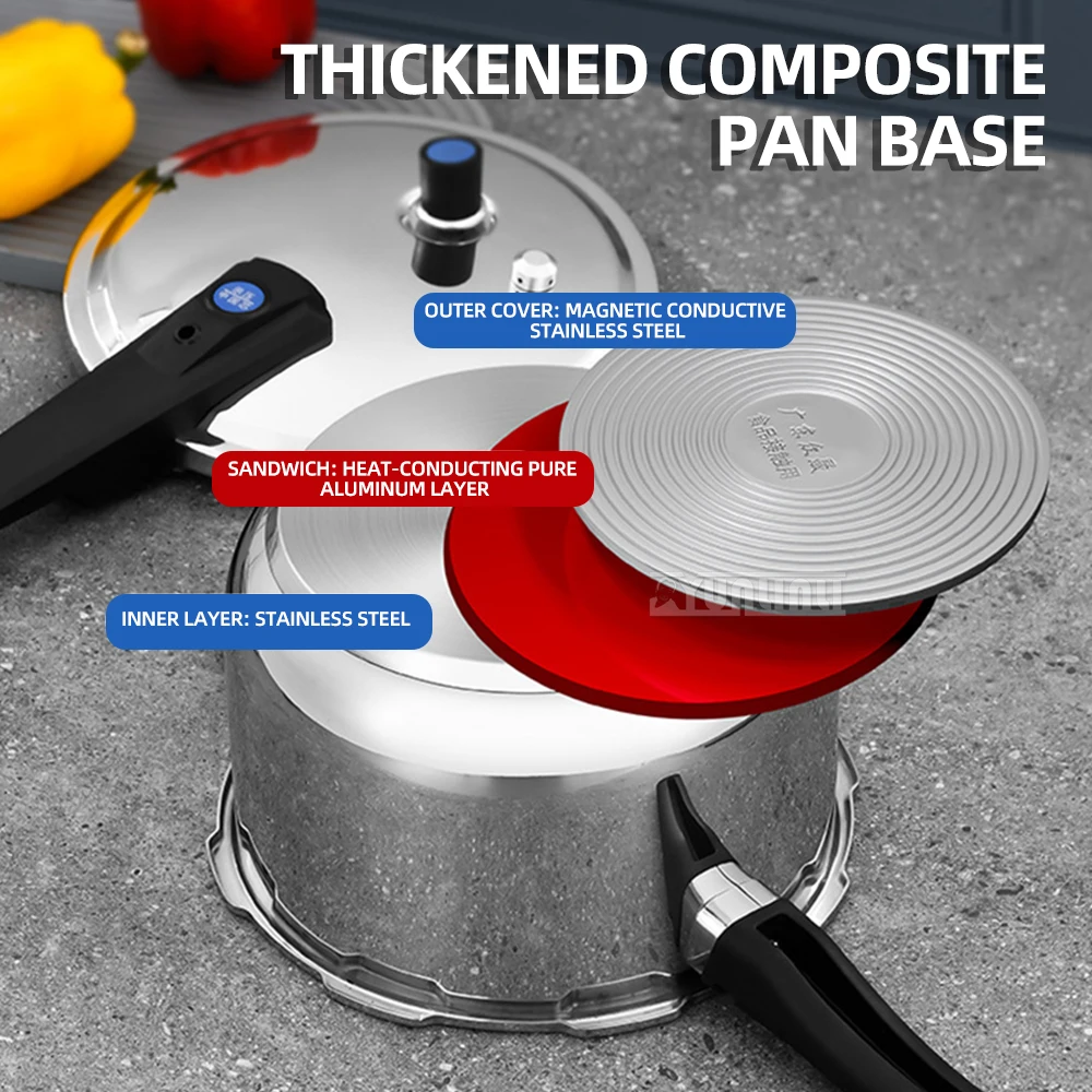 Stainless Steel Kitchen Gas Pressure Cooker Household Gas Induction Cooker Universal Explosion Proof Cooking Pot