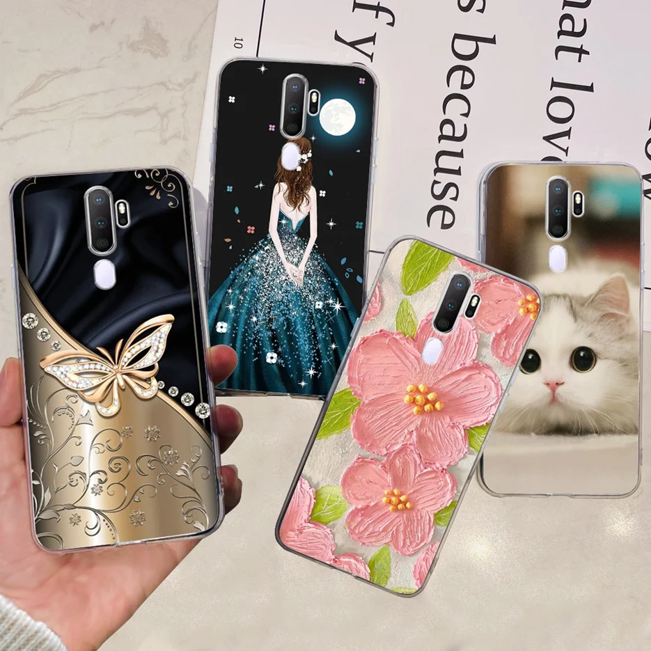 Stylish Painted Clear Silicone Phone Case, Soft Protective Cover