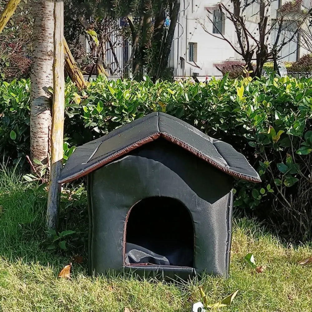 Oxford Outdoor Pet House Impermeabile Caldo Impermeabile Cat Nest Tenda A Forma Di Cabina Cuccia Per Cani Da Viaggio Completamente Chiusa Quattro Stag