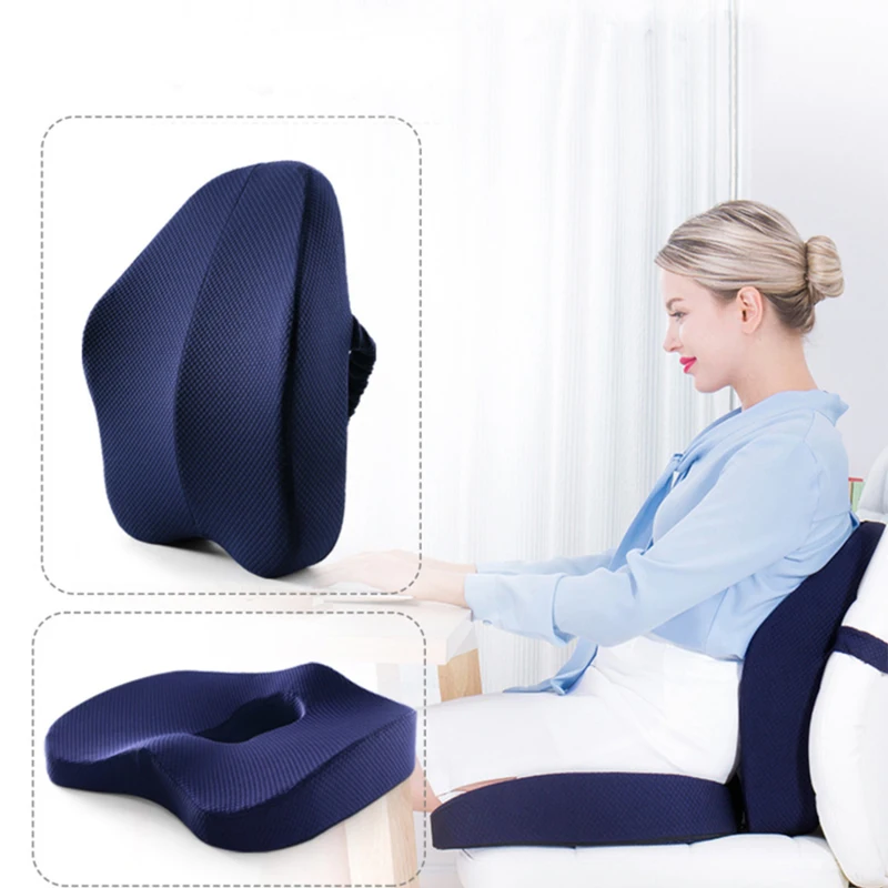 

Подушка из пены с эффектом памяти для исправления осанки сидения, кресло-коляска, Ортопедическая подушка, Комплект подушек для автомобильного сиденья