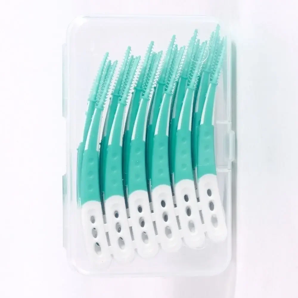 60Pcs New Silicone Interdental Brush 60Pcs Soft Bristle Toothpicks Orthodontic Deep Cleaning Tooth Brush Oral Cavity