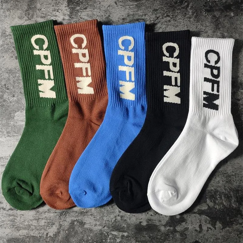 

22SS High Quality Solid Color Socks CPFM.XYZ Socks Men Women 100% Cotton CPFM Socks Fashion Four Seasons Kanye West