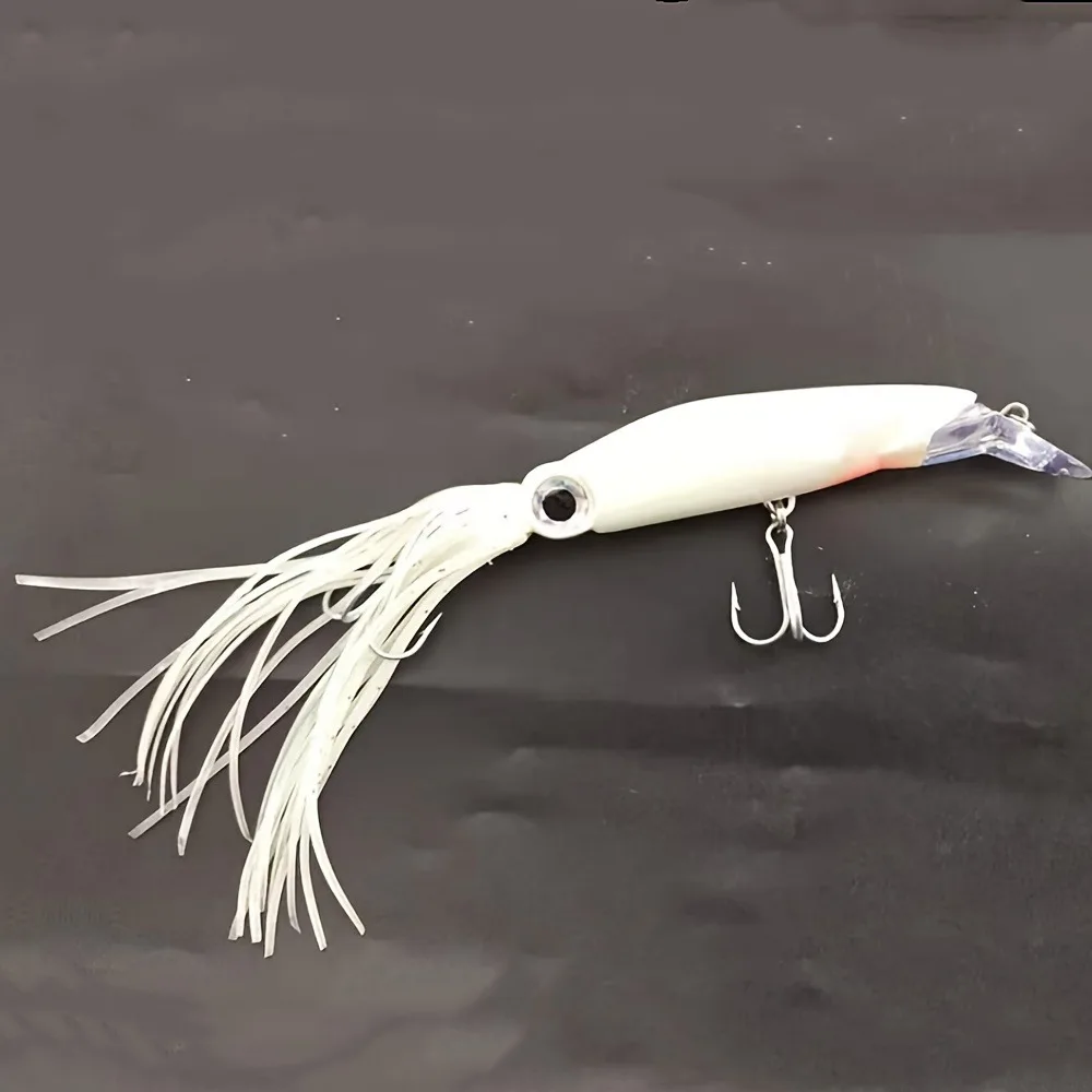 1 Stück Realistischer Tintenfisch-Hardbait Angelköder, 3D-Augen, 14cm/5,51 Zoll, 1,28oz Wobbler Tintenfisch Kunstköder aus Kunststoff für Thunfisch – Detail 11