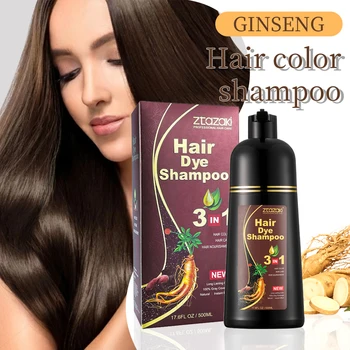 MOKERU Shampoo per tintura per capelli al ginseng - Tre in uno, formula di estratto vegetale, delicato e non stimolante, adatto a tutti i tipi di capelli