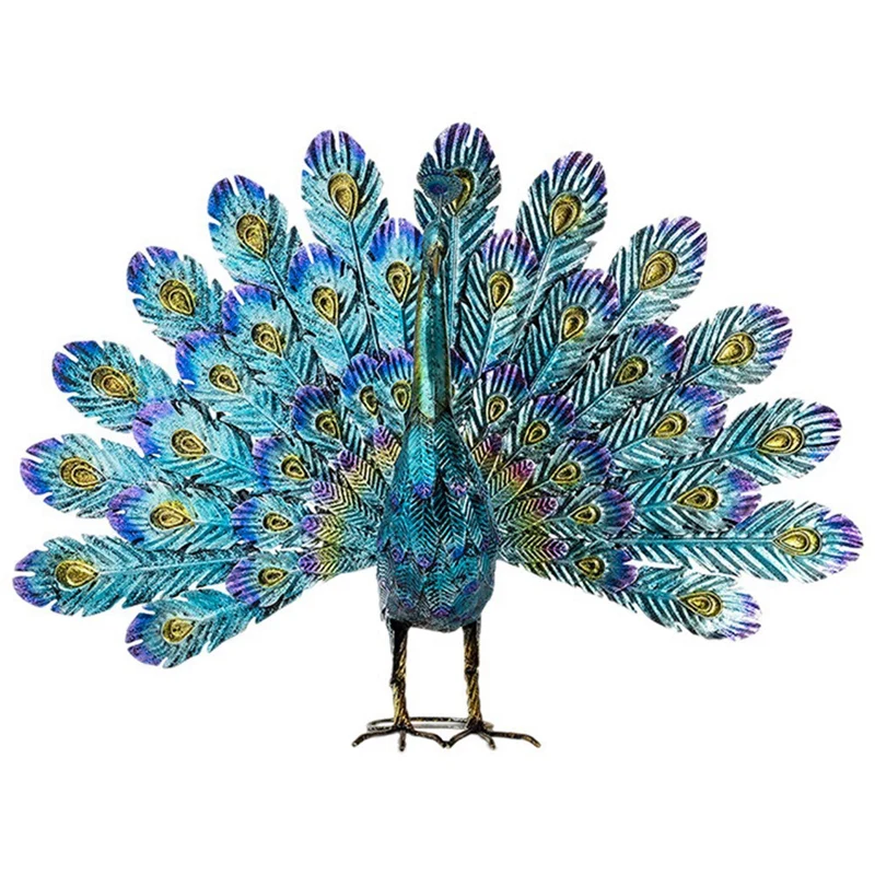 

Beautiful Peacock Statue Ornament, Garden Metal Art Decorative Sculpture, Peacock Sculpture For Lawn Patio Décor