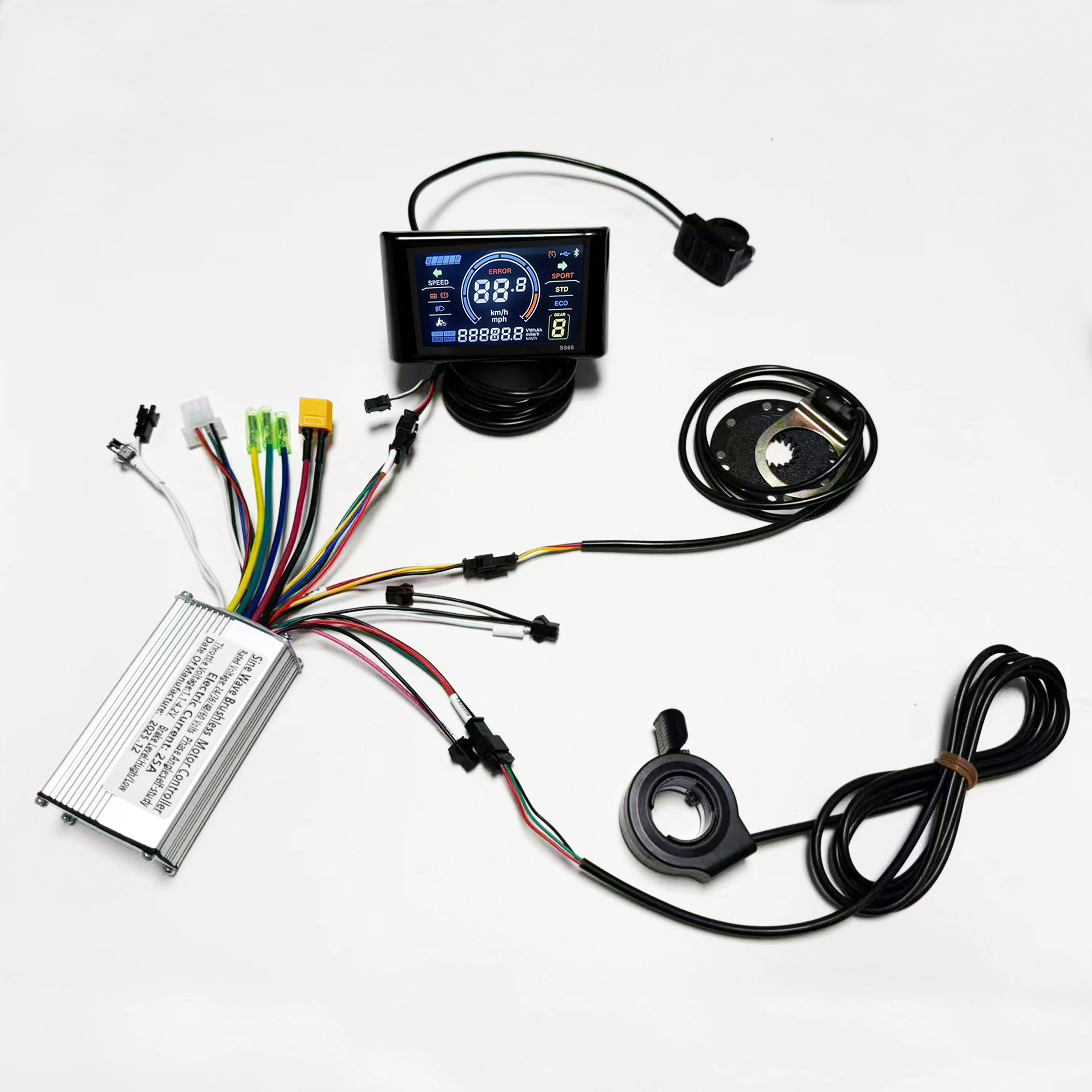 Sine Wave Controller With S966(sw900)LCD Display 24V 36V 48V 350W 500W 25A Ebike