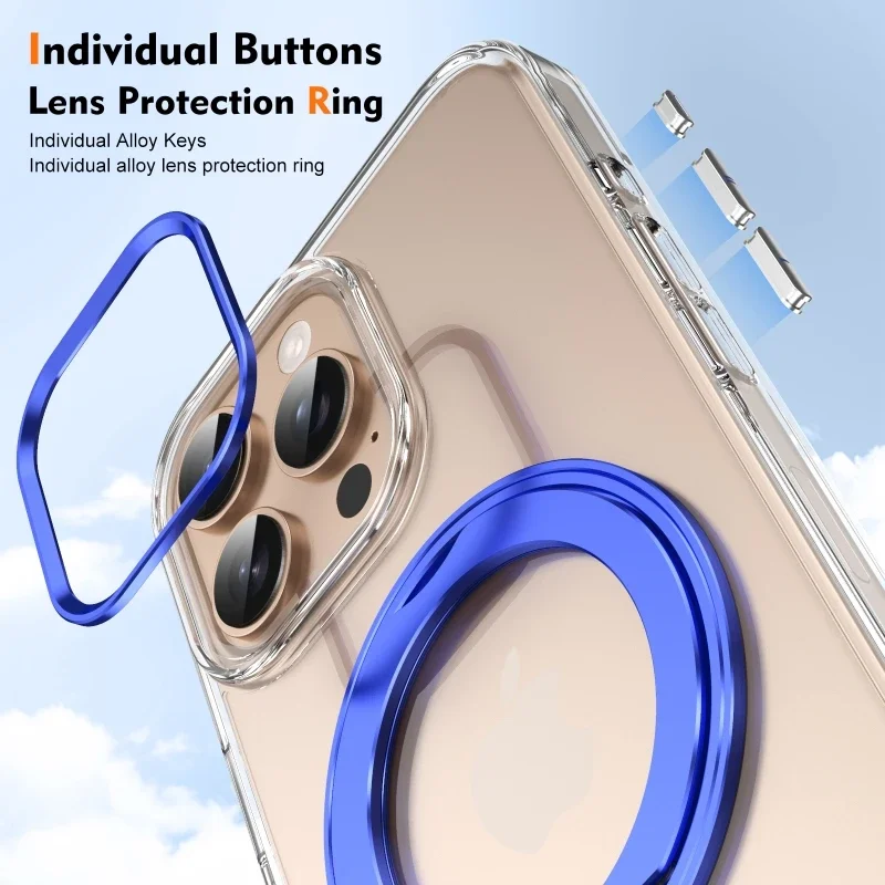 Desert Gold Phone Case with Rotating Stand and Magsafe Wireless Charging Compatibility