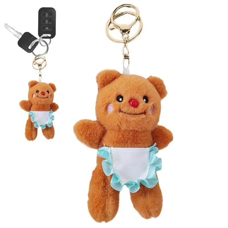 

Брелок Plushies, милый медведь, искусственный брелок, подвеска, мягкие животные, очаровательный аксессуар для рюкзака, кошелька, сумки