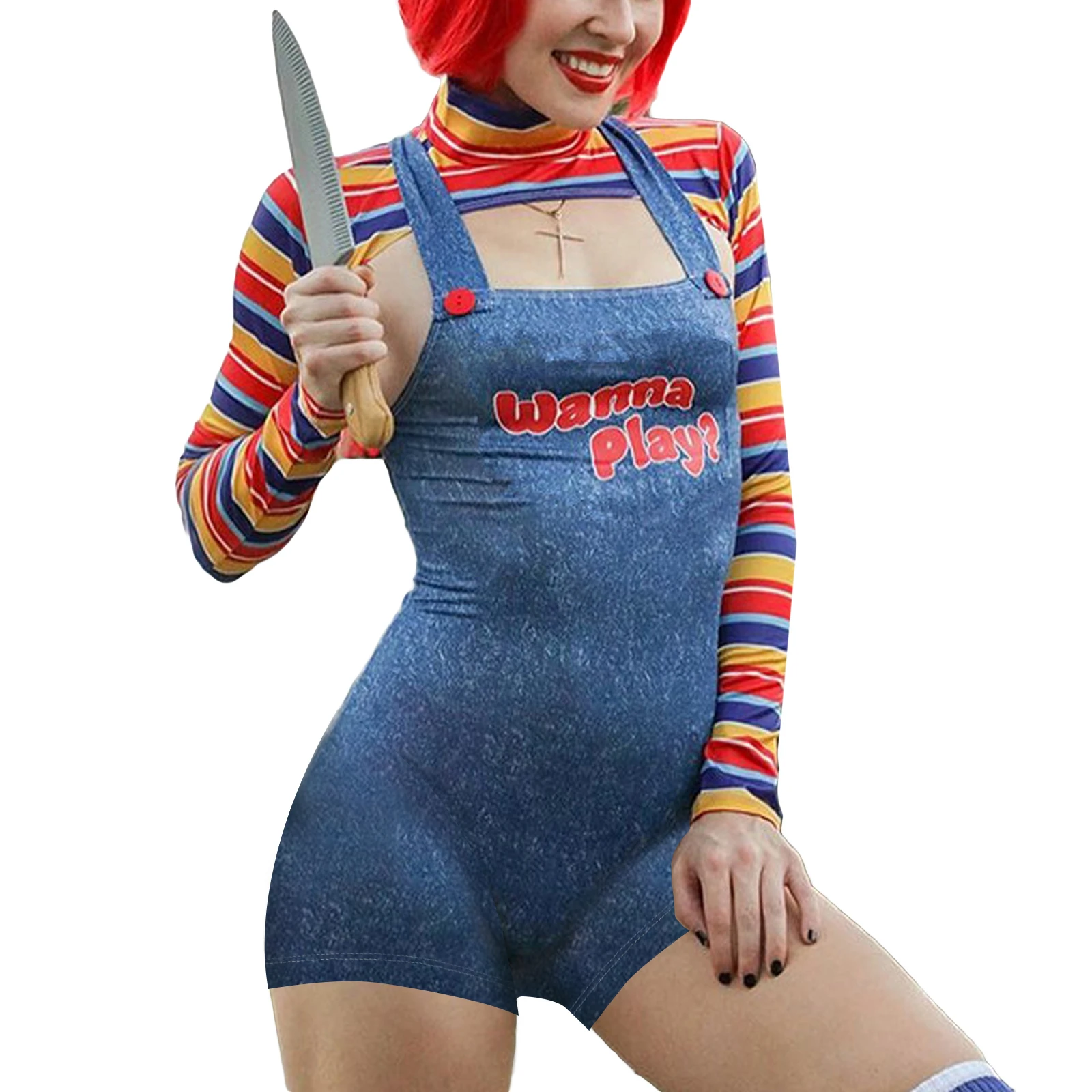 Fantasia Chucky Sexy Feminina Boneco Assassino Halloween