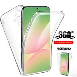 Transparent 360 Full Body Double Case - Soft TPU Silicone Cover - SamsungA65 (Clear)