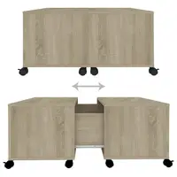 Table basse en chêne Sonoma 75x75x38 cm en bois d'ingénierie 7