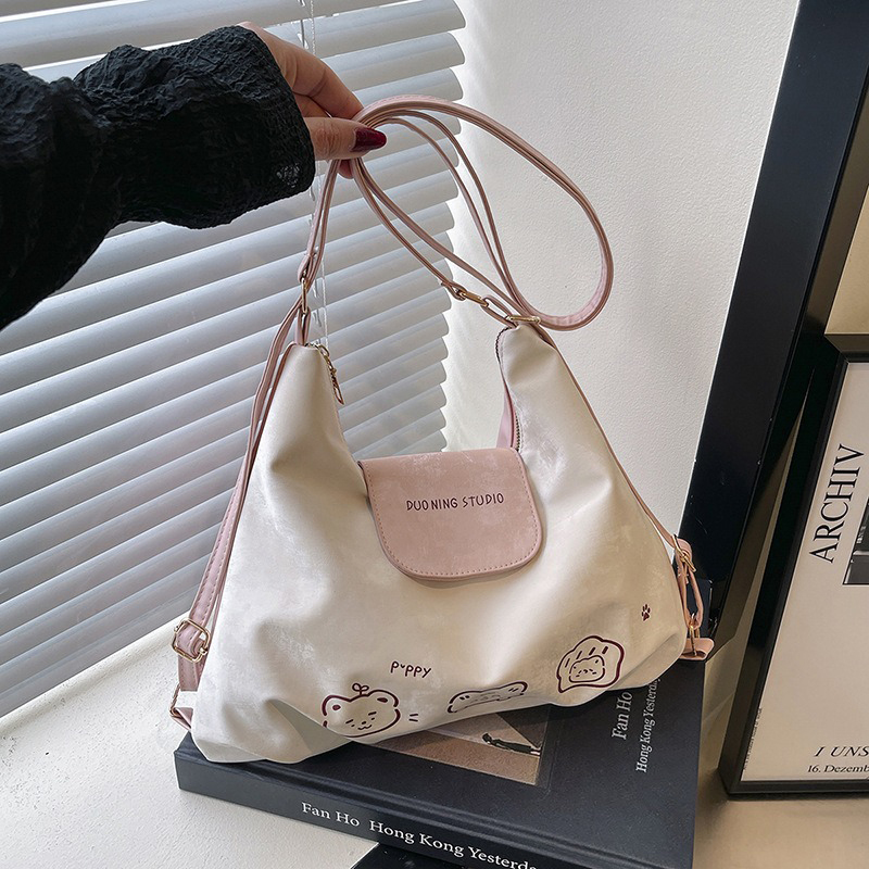 Trendy Cute Tote Bag 2025 New Model Large Capacity Single-shoulder Bag  Light Weight Short Commute Backpack