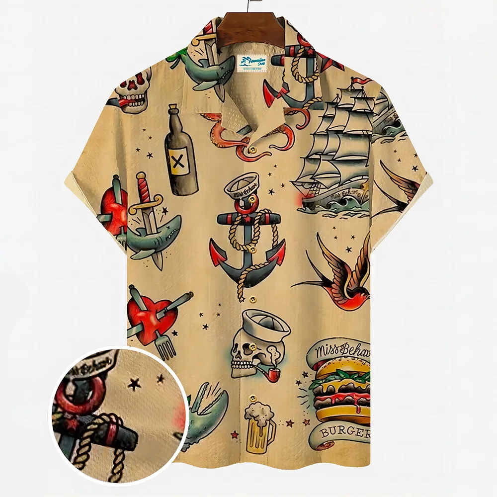 

Summer Hot Sale Hawaiian Shirt for Men 3d Cartoon Animal Men's Shirt Beach Oversized Funny Men's Clothing Fashion Short Sleeve