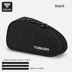 TOSUOD Portable Bike Triangle Frame Bag - Compact Tool and Accessory Storage (Black)