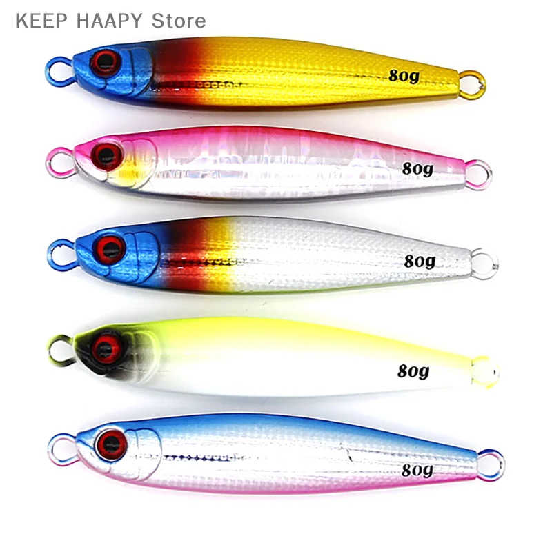 1 Pz 45/65/80G Jig In Metallo Fuso Slow Jig Shore Casting Jigging Spoon Saltwater Fishing Lure Slow Bee Jig Esca Artificiale