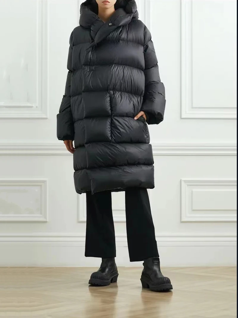 BlacksimplethickenedmidlengthkneeWomenswinterdownjacket