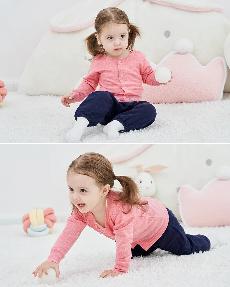 100% Merino Wool Kids Button-Down Cardigan Baby Boys Girls Merino Wool Base Layer Knit Sweater Jackets Warm Moisture Wicking