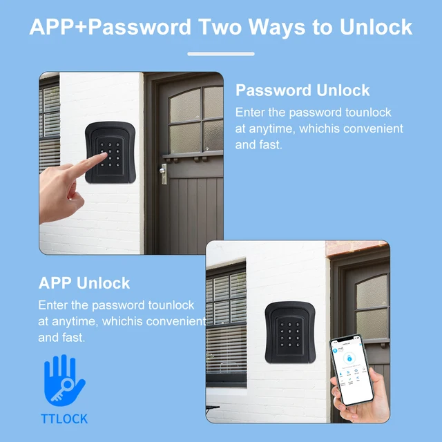 TTlock Electronic Key Safe Key Box Digit Password Code Wall Mount Security Pad Lock for Home Office Key Safe Secret Storage Box 3