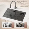 Cup Washer Hidden Bar Kitchen Sink Stainless Steel Invisible Single Sinks with Lid Garden Hotel Apartment Small Basin 2