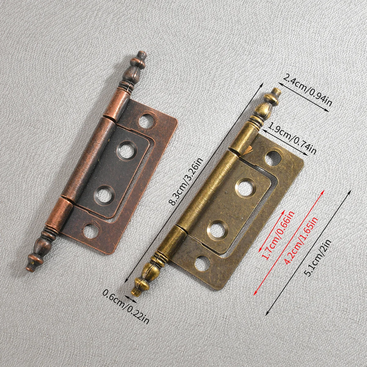 Door Hinges Home Decoration Building Materials Hardware Accessories Child Antique Cabinet Door Red Antique Copper Color