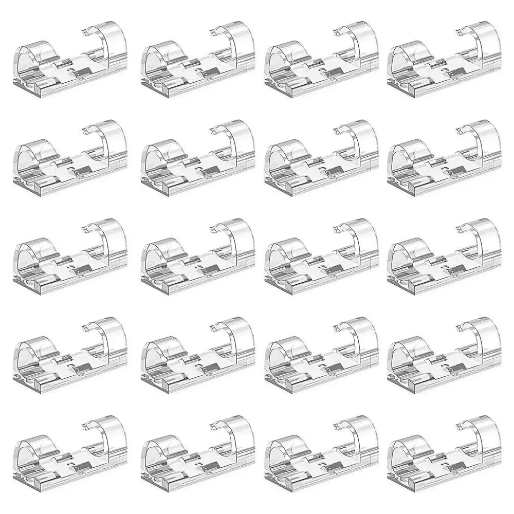 Cable Holders For Cords Set Of 20pcs No Drilling Cord Management Desktop Wire Organization For USB Cables Ethernet Cables Mouse