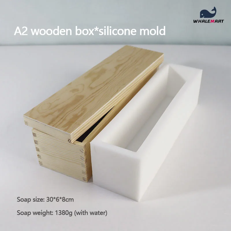 

Handmade Soap Silicone Mold Wooden Box Toast Mold DIY Homemade Fragrant Soap Cold Mold Rendering Template Clapboard Flower Piece