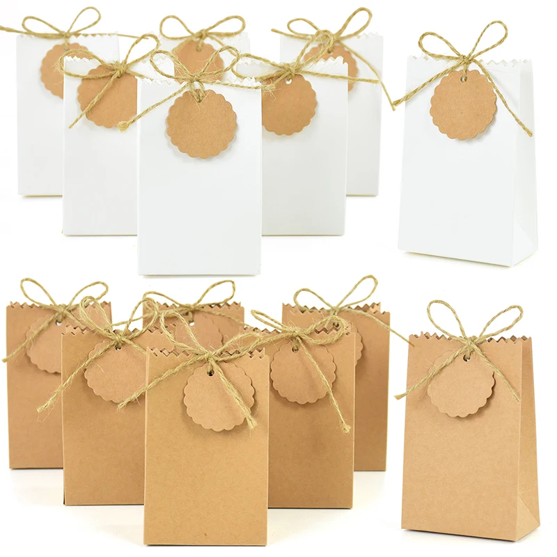 AUERVO 30 Bolsas De Papel Para Fiestas, Bolsas De Papel Kraft De Rayas Arcoíris, Bolsas De Regalo De Comestibles Con Calcomanías De Agradecimiento Para Cumpleaños, Dulces, Regalos De 5x9 Pulgadas