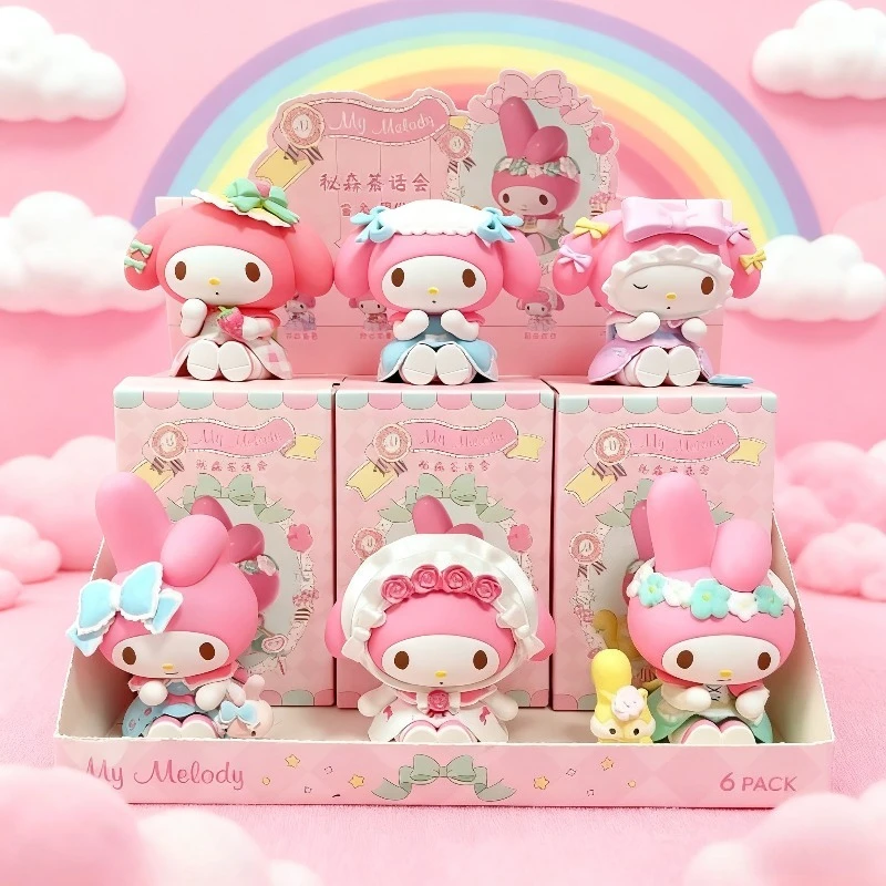 Sanrio Piquenique Morango Surprise Blind Box My Melody Tea Party Handmade Gift Miniso Desktop Decoration