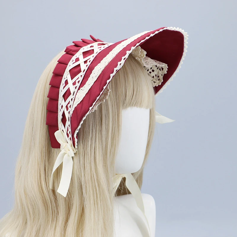 

1PC Cute Lace Lovd Hair Cap Lolita Bow Accessories Lolita Headdress One Piece Sweet Handmade Bnt