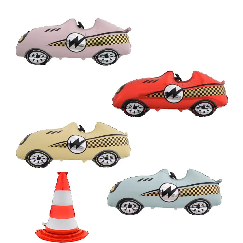 Matte Racing Car Aluminum Film Balloons Children's Birthday Party Baby Shower Car Race Photo Props Supplies