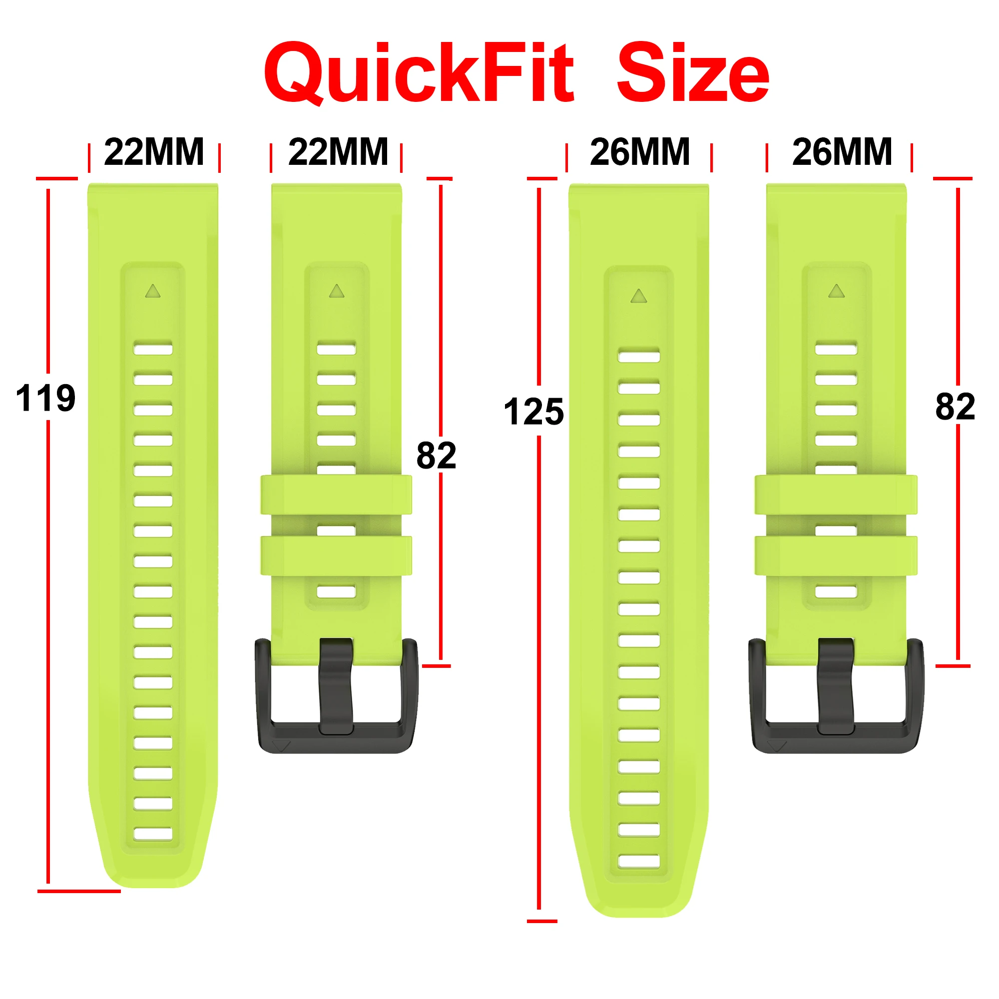 Enhanced Silicone Watchband, QuickFit Design, 22-26mm, Versatile Fit Bracelet