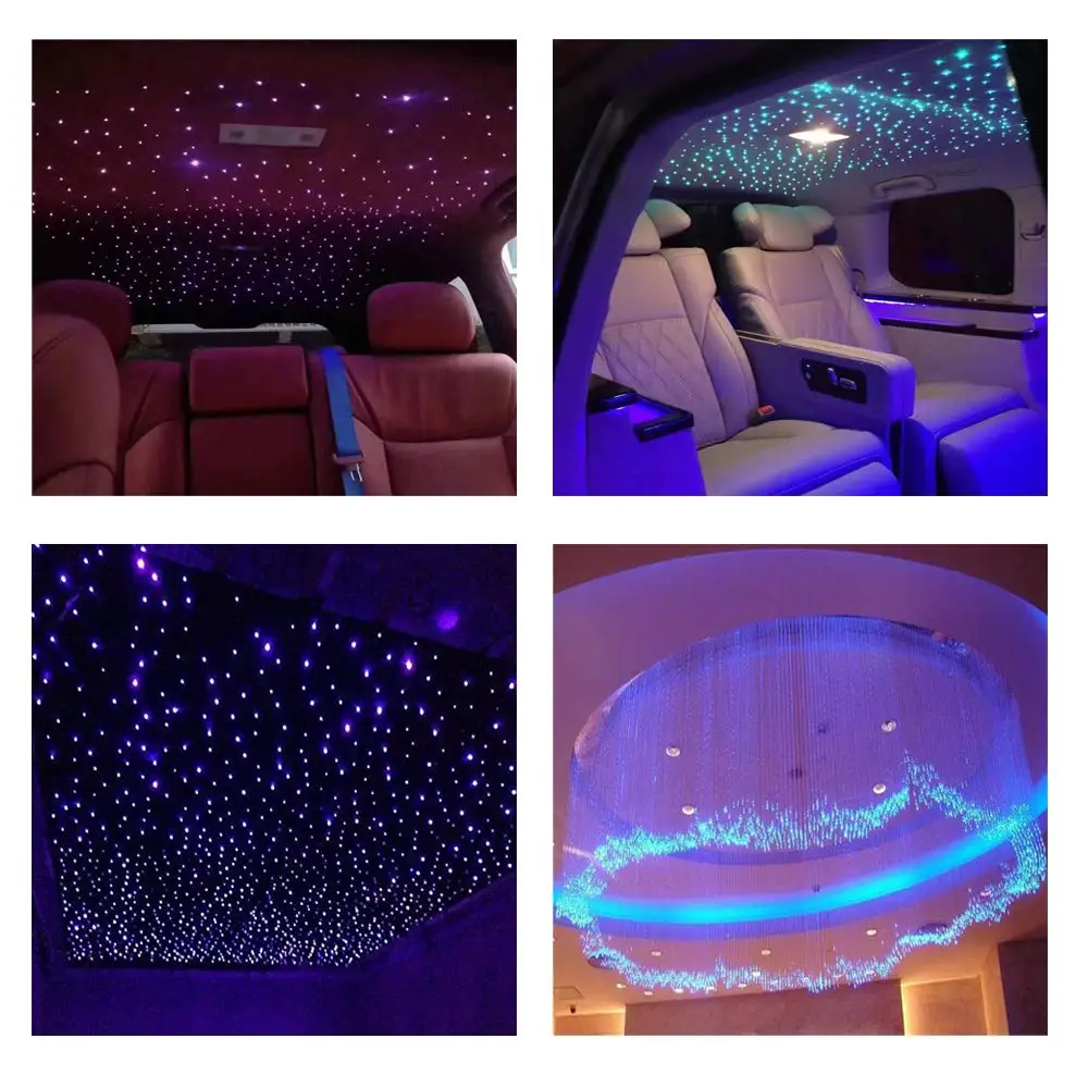 100-450PCS 2M 3M 0.75mm End Glow Fiber Optic Light PMMA Plastic Cable for DIY Starry Sky Effect Decorative Home