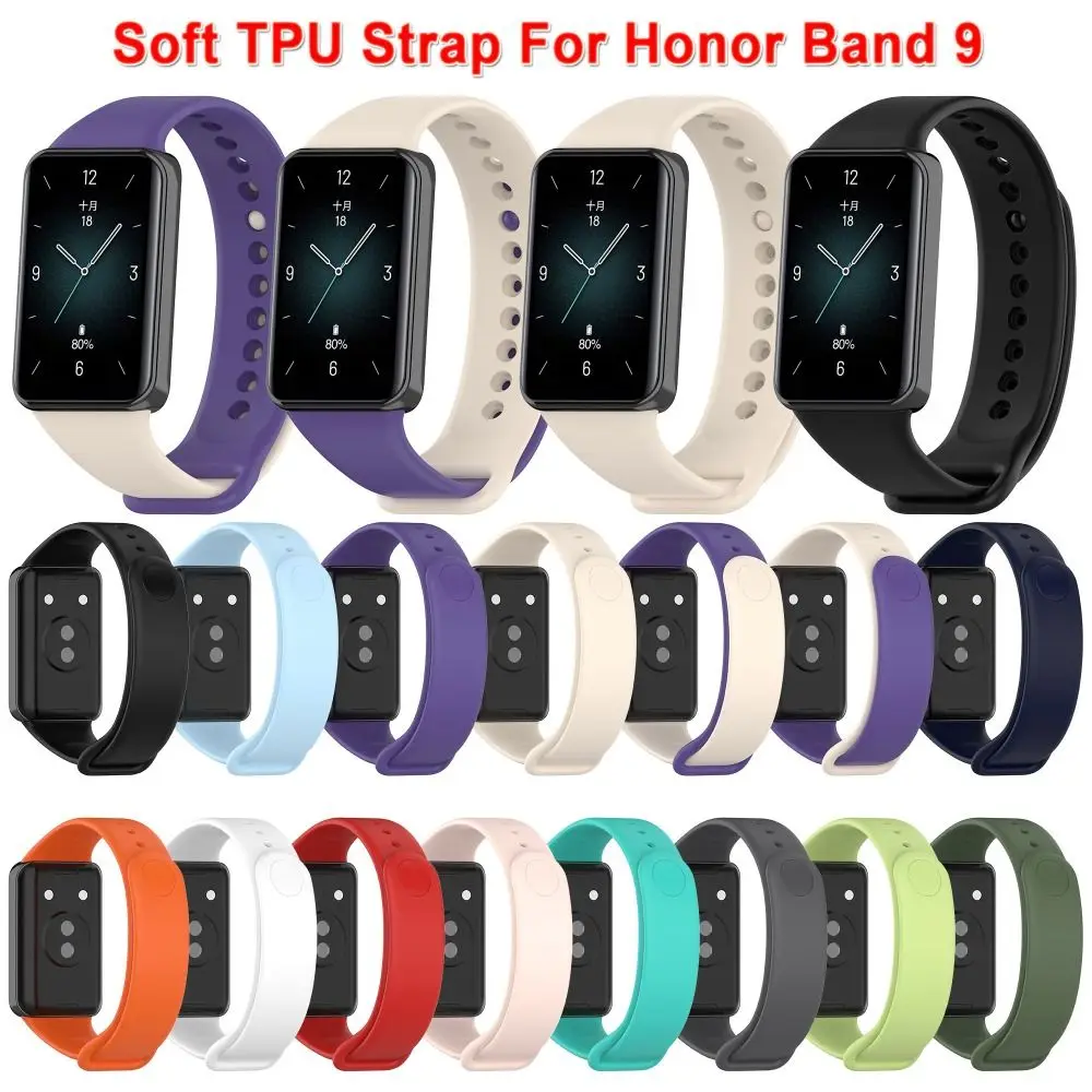 

Ремешок из ТПУ для Honor Band 9, Воздухопроницаемый сменный Браслет для смарт-часов Huawei Honor band9, спортивный браслет